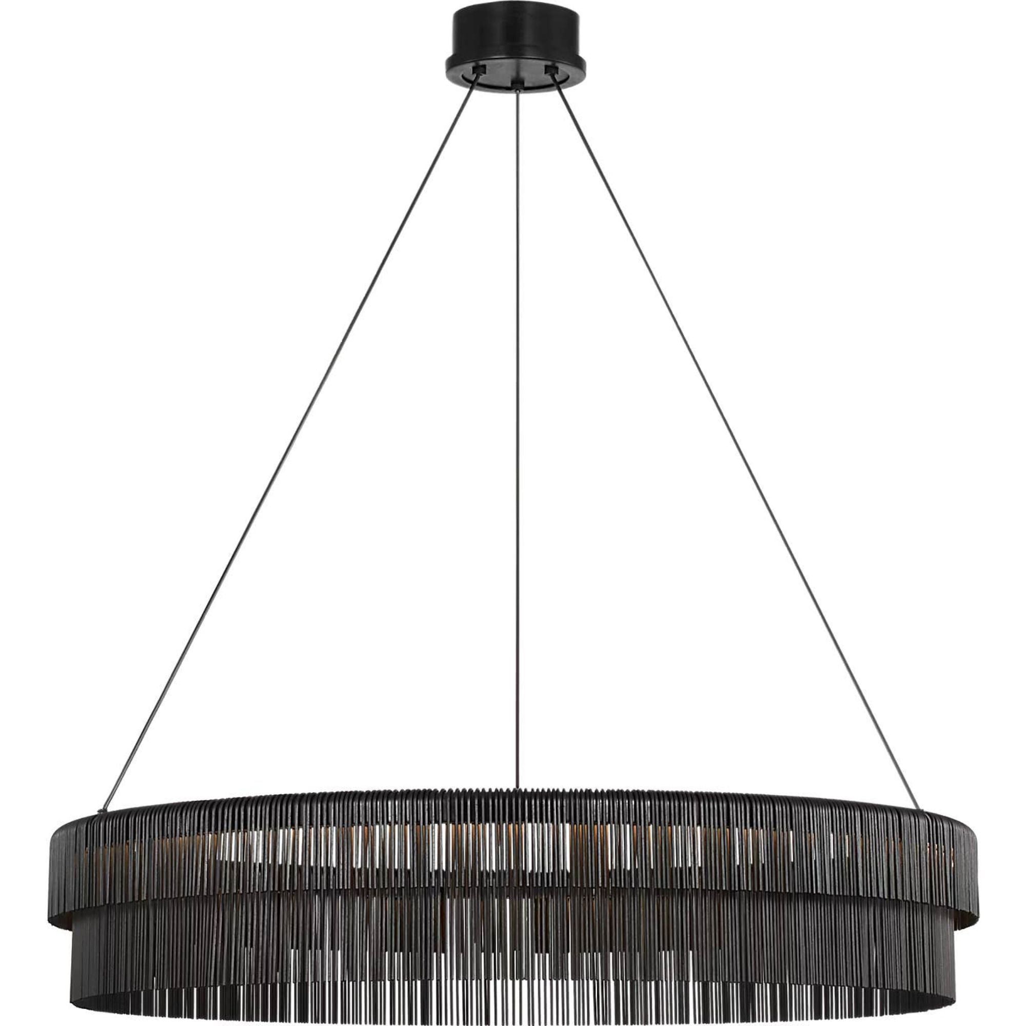 Kelly Wearstler Differo 34" Layered Ring Chandelier in Aged Iron W33.75"