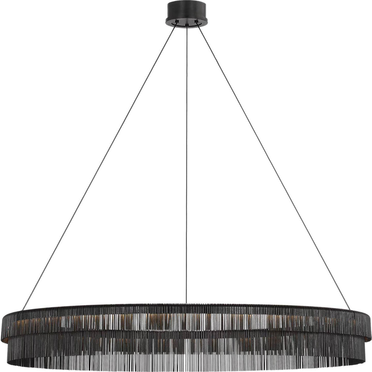 Kelly Wearstler Differo 50" Layered Ring Chandelier in Aged Iron W50"