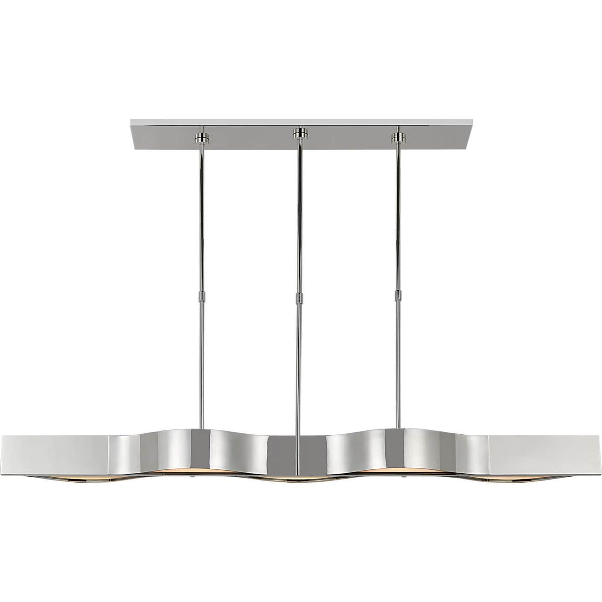 Kelly Wearstler Avant 60" Linear Pendant in Polished Nickel with Frosted Glass W6.75" x 60"