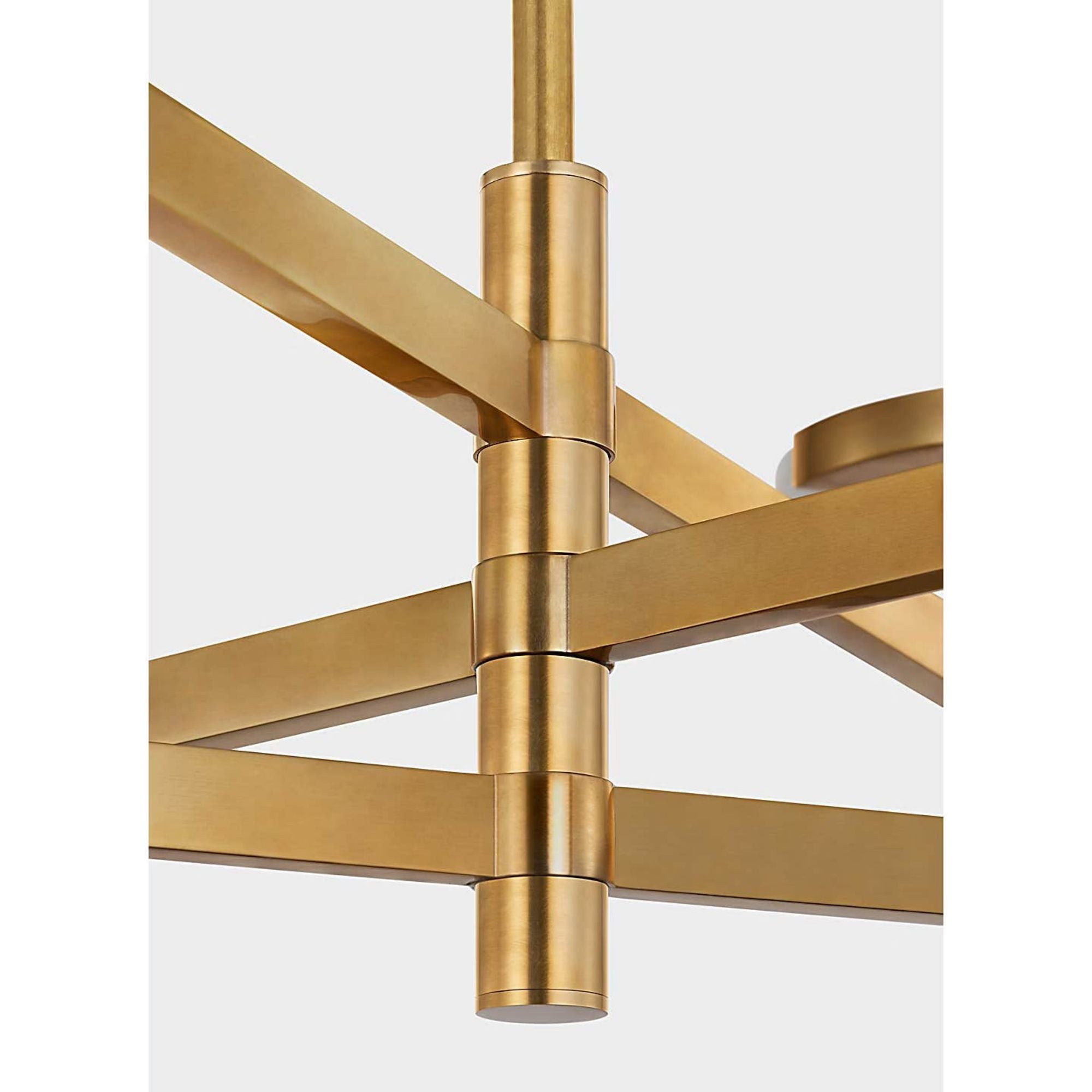 Kelly Wearstler Melange 36" Floating Disc Chandelier in Antique-Burnished Brass with Alabaster W36"