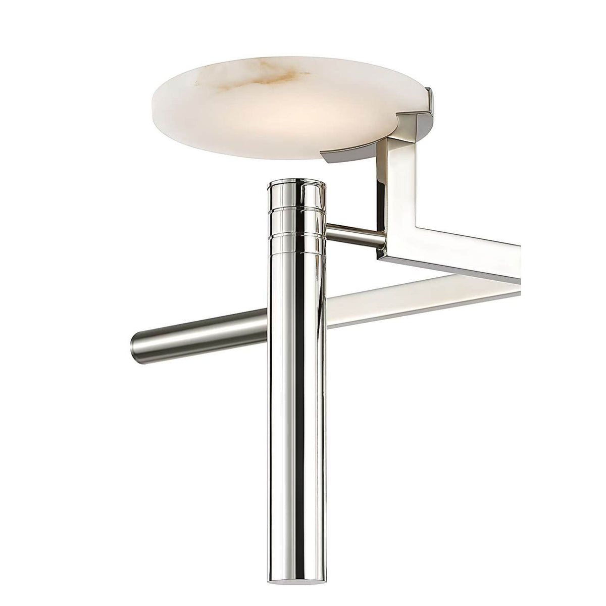 Kelly Wearstler Melange 36" Floating Disc Chandelier in Polished Nickel with Alabaster W36"