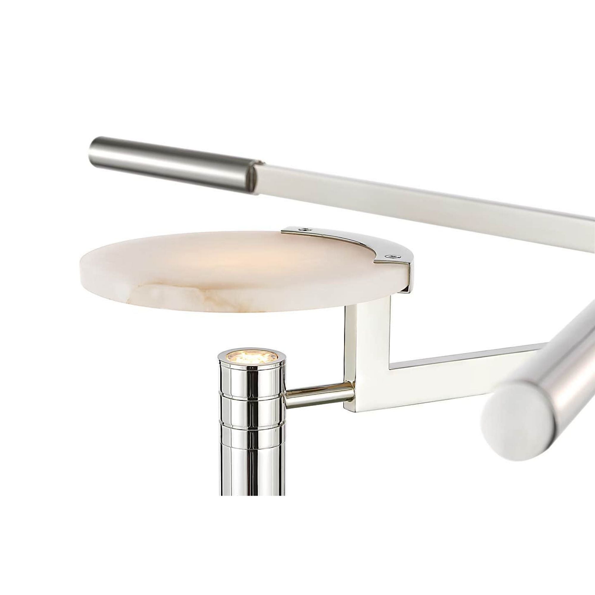 Kelly Wearstler Melange 36" Floating Disc Chandelier in Polished Nickel with Alabaster W36"