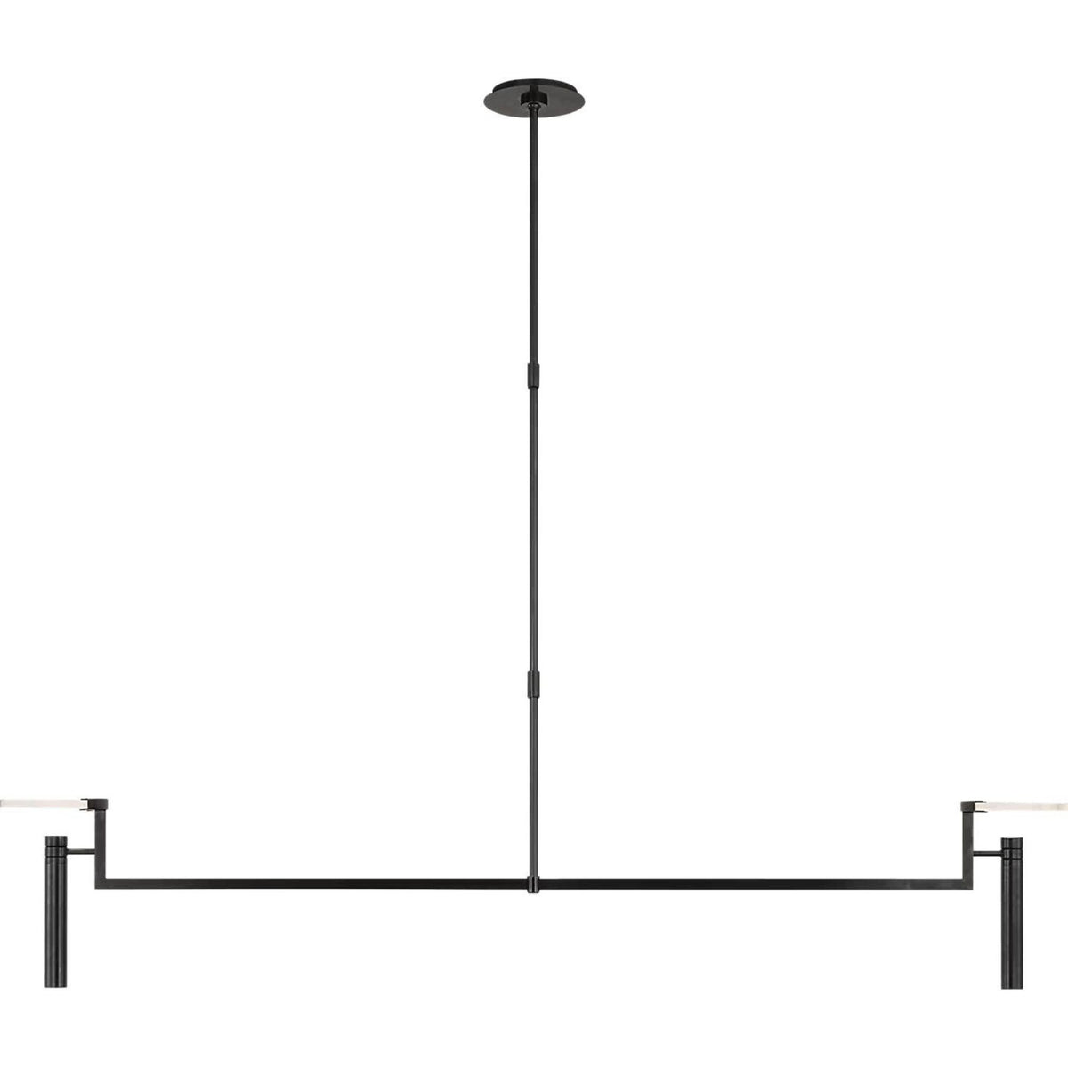 Kelly Wearstler Melange Extra Large Floating Disc Linear Chandelier in Bronze with Alabaster W6" x 60"