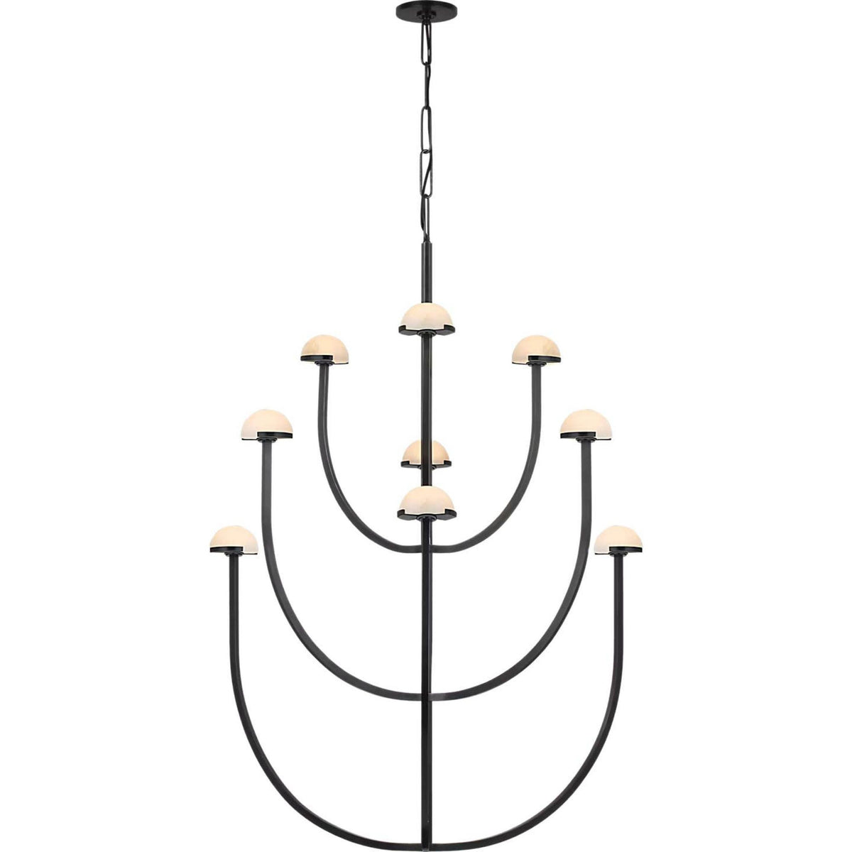 Kelly Wearstler Pedra X-Large Three-Tier Chandelier in Bronze with Alabaster W35.25" x H52"