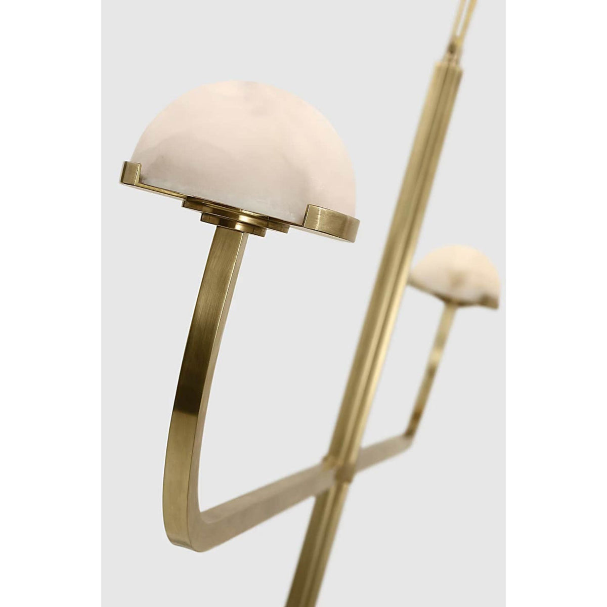 Kelly Wearstler Pedra Two Tier Shallow Chandelier in Antique-Burnished Brass with Alabaster W54.75" x H24.75"