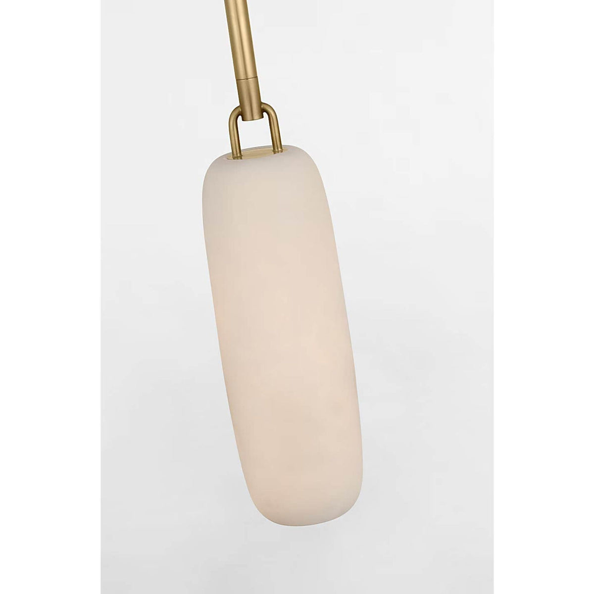 Kelly Wearstler Formosa 11" Single Pendant in Antique-Burnished Brass with Alabaster W3.25"
