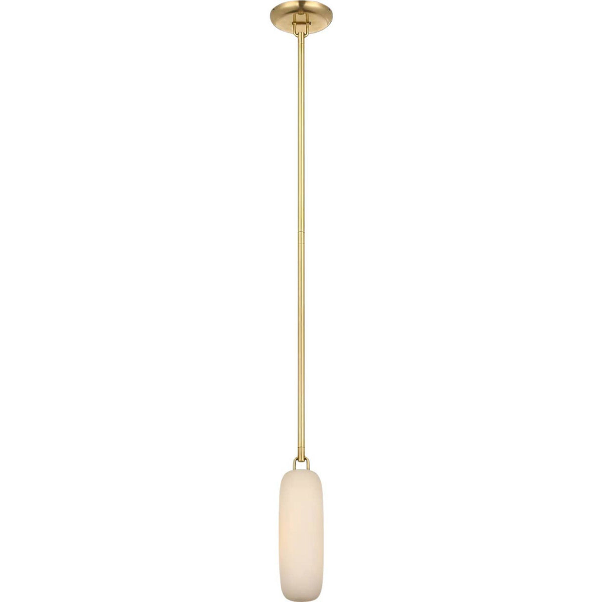 Kelly Wearstler Formosa 11" Single Pendant in Antique-Burnished Brass with Alabaster W3.25"