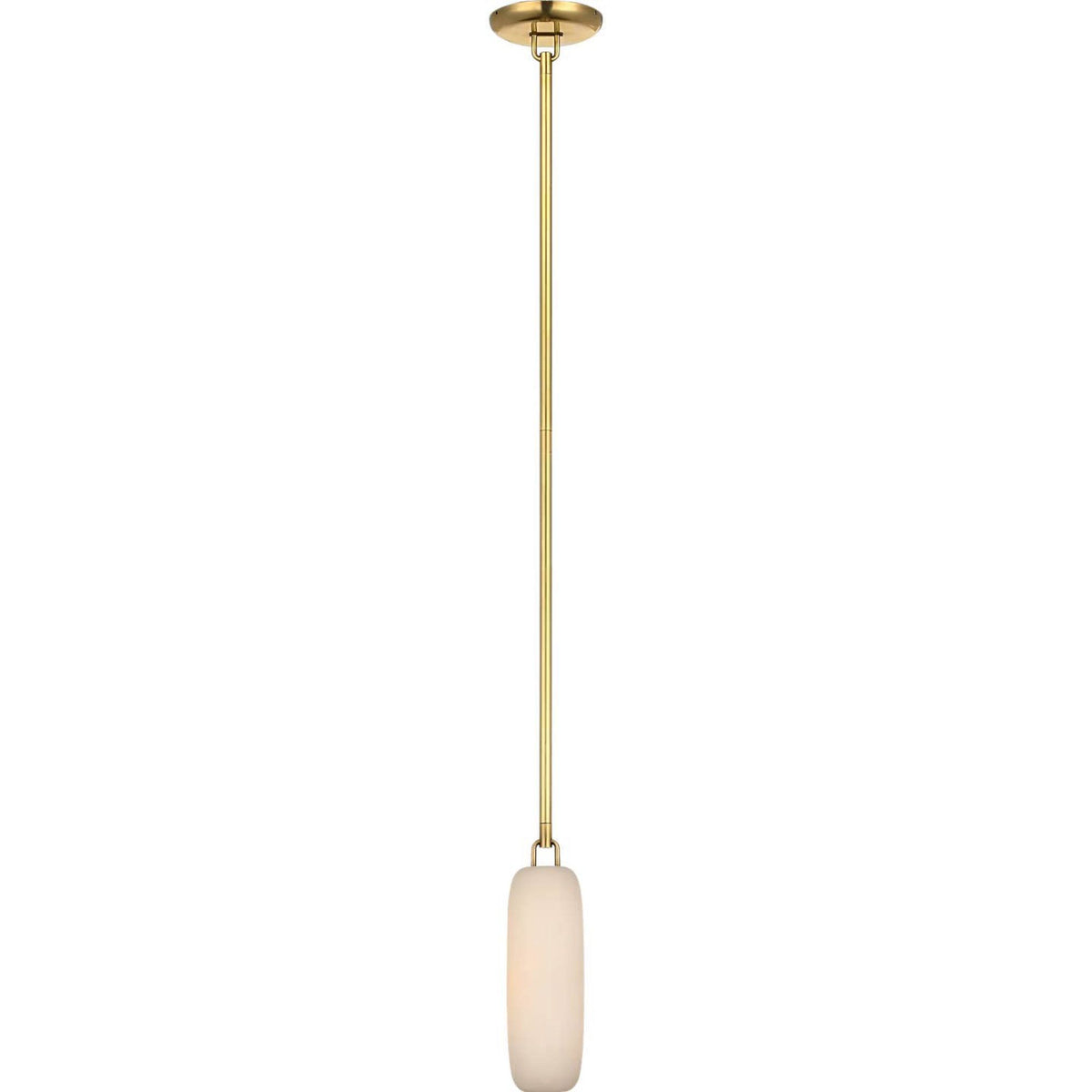 Kelly Wearstler Formosa 11" Single Pendant in Antique-Burnished Brass with Alabaster W3.25"