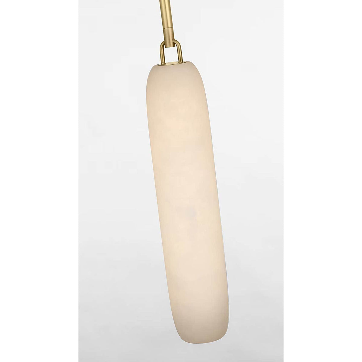 Kelly Wearstler Formosa 17" Single Pendant in Antique-Burnished Brass with Alabaster W3.25"