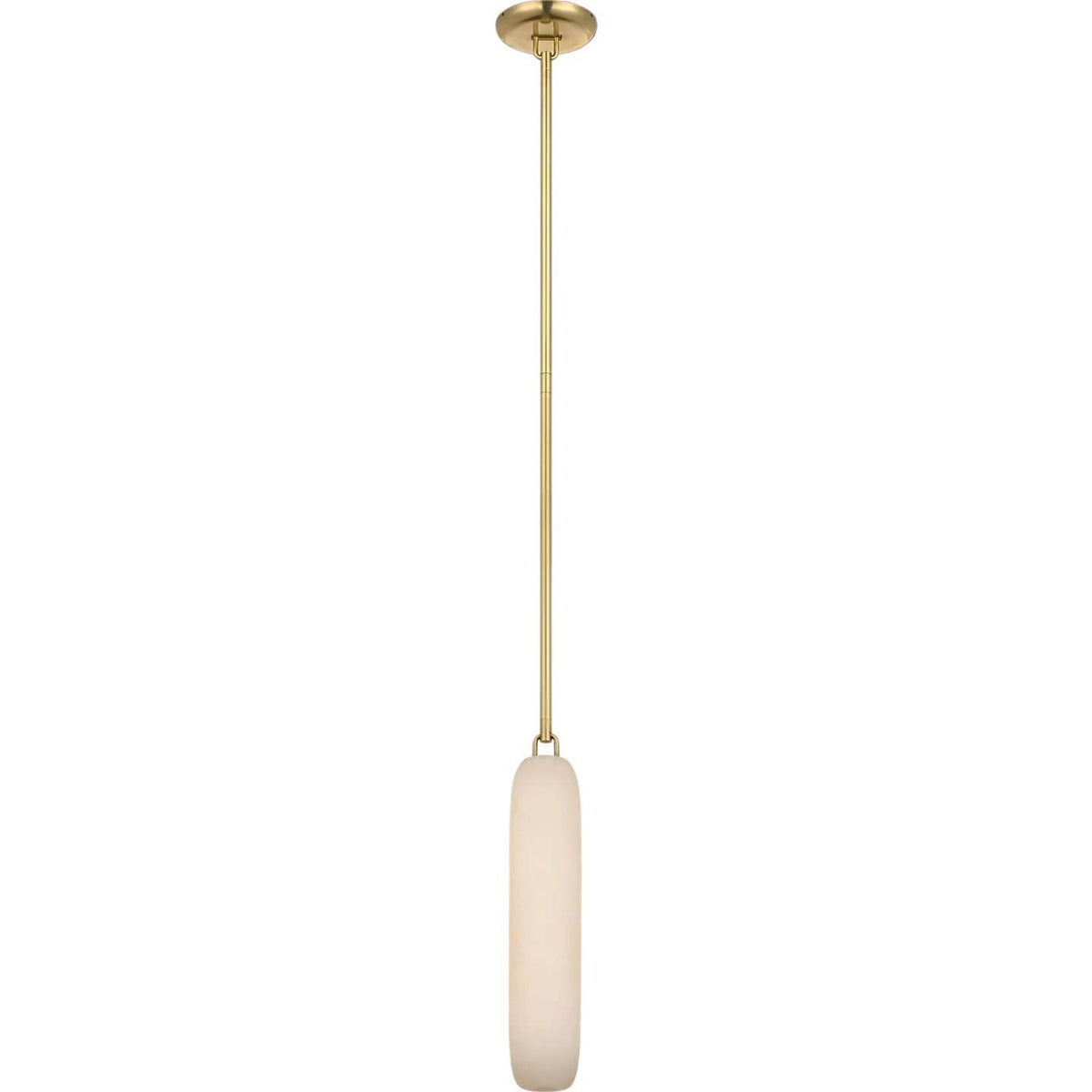 Kelly Wearstler Formosa 17" Single Pendant in Antique-Burnished Brass with Alabaster W3.25"
