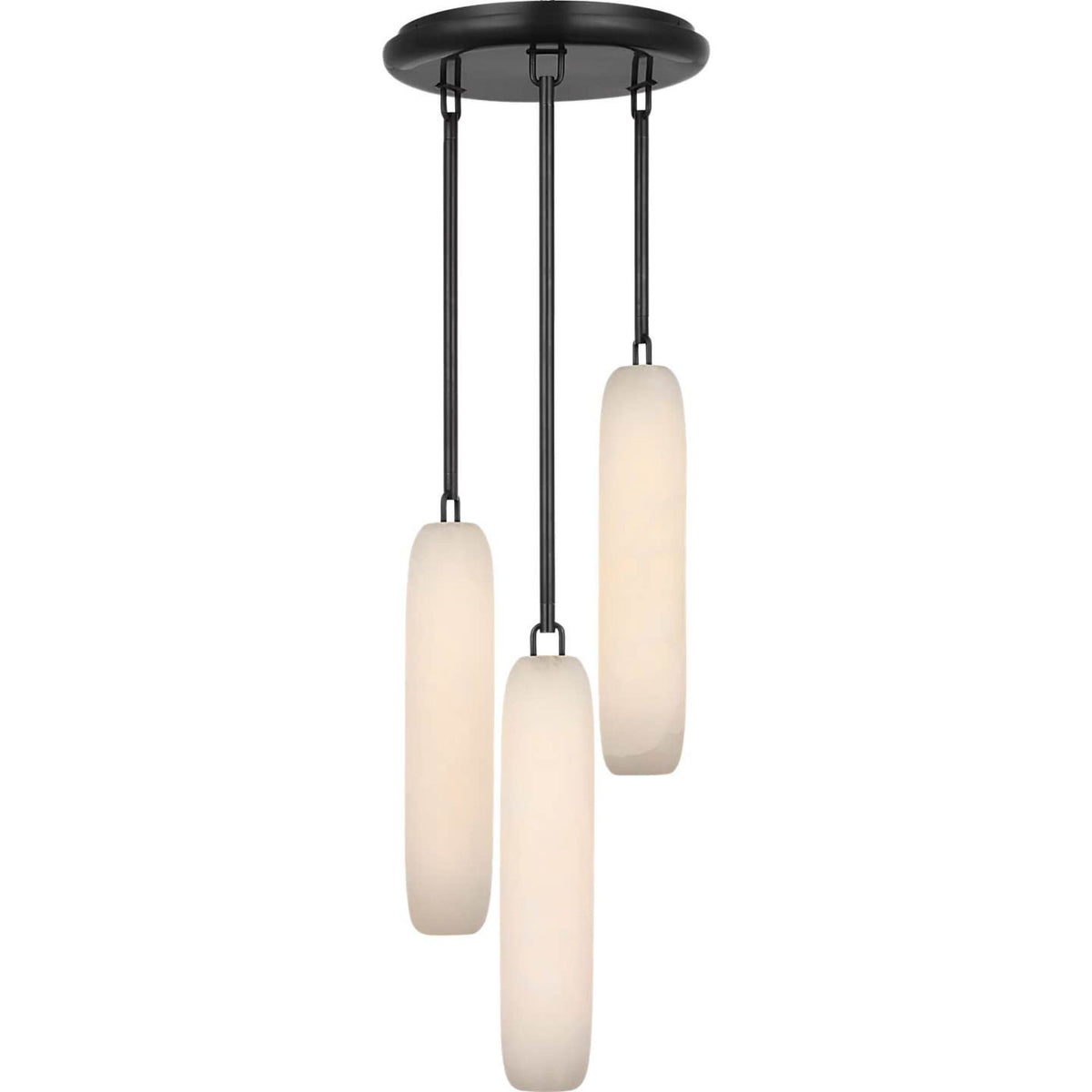 Kelly Wearstler Formosa 3-Light Pendant in Bronze with Alabaster W10.5" x H37.25"
