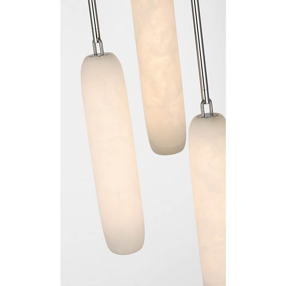 Kelly Wearstler Formosa 3-Light Pendant in Polished Nickel with Alabaster W10.5" x H37.25"