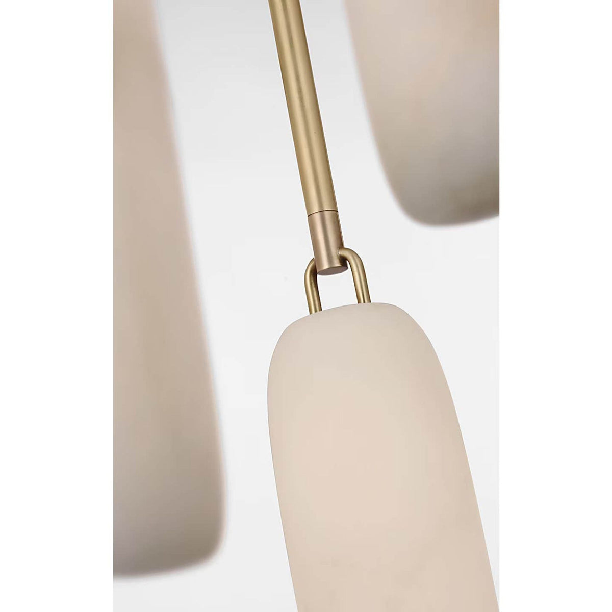 Kelly Wearstler Formosa 7-Light Pendant in Antique-Burnished Brass with Alabaster W15.5" x H63.25"