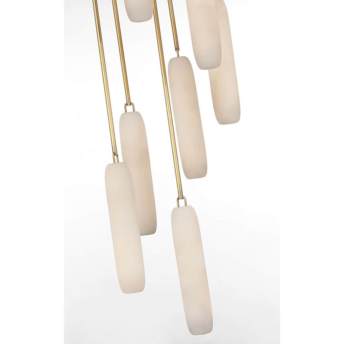 Kelly Wearstler Formosa 7-Light Pendant in Antique-Burnished Brass with Alabaster W15.5" x H63.25"