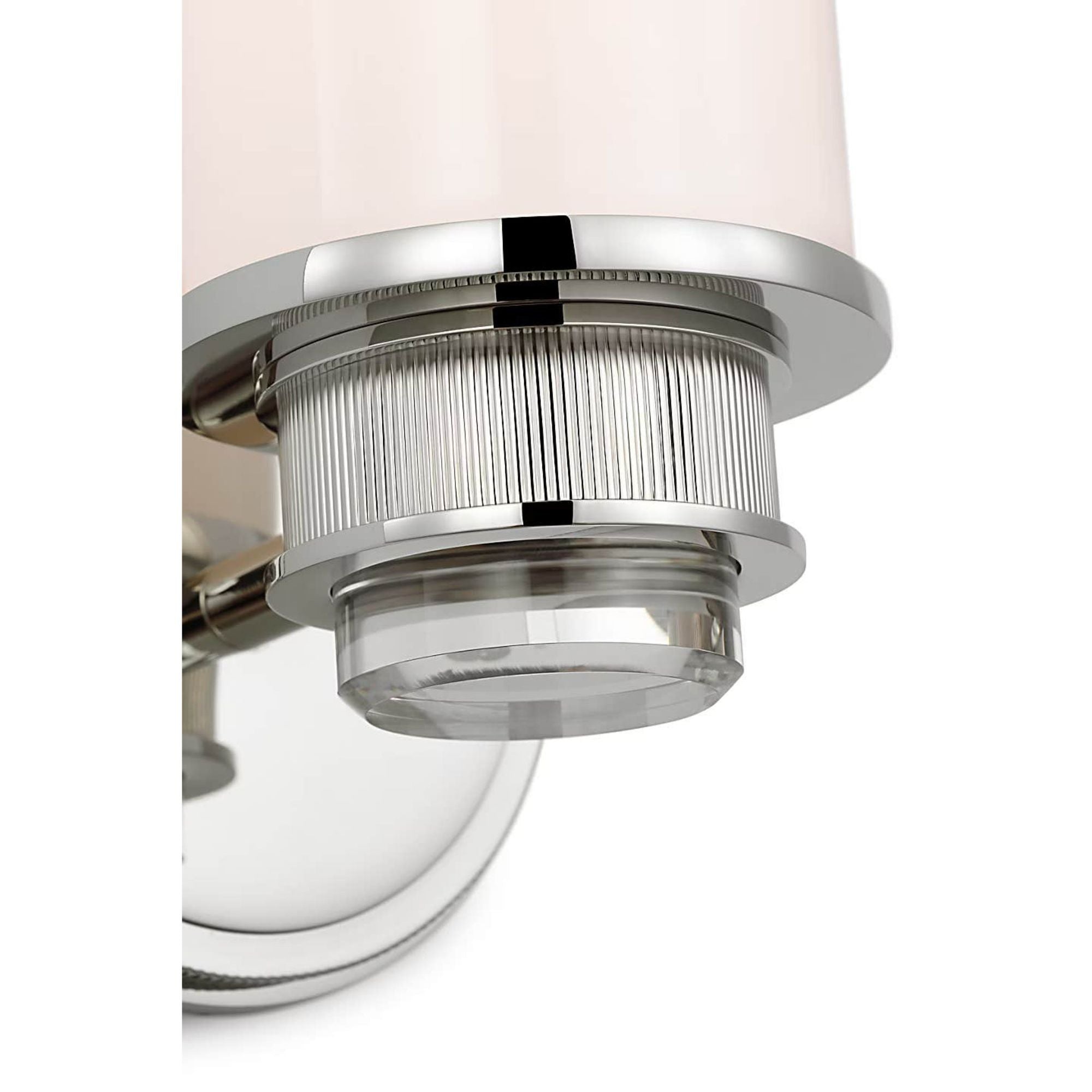Marie Flanigan Percy 14" Single Bath Sconce in Polished Nickel with White Glass W3.5" x H14.25" x E5.25"