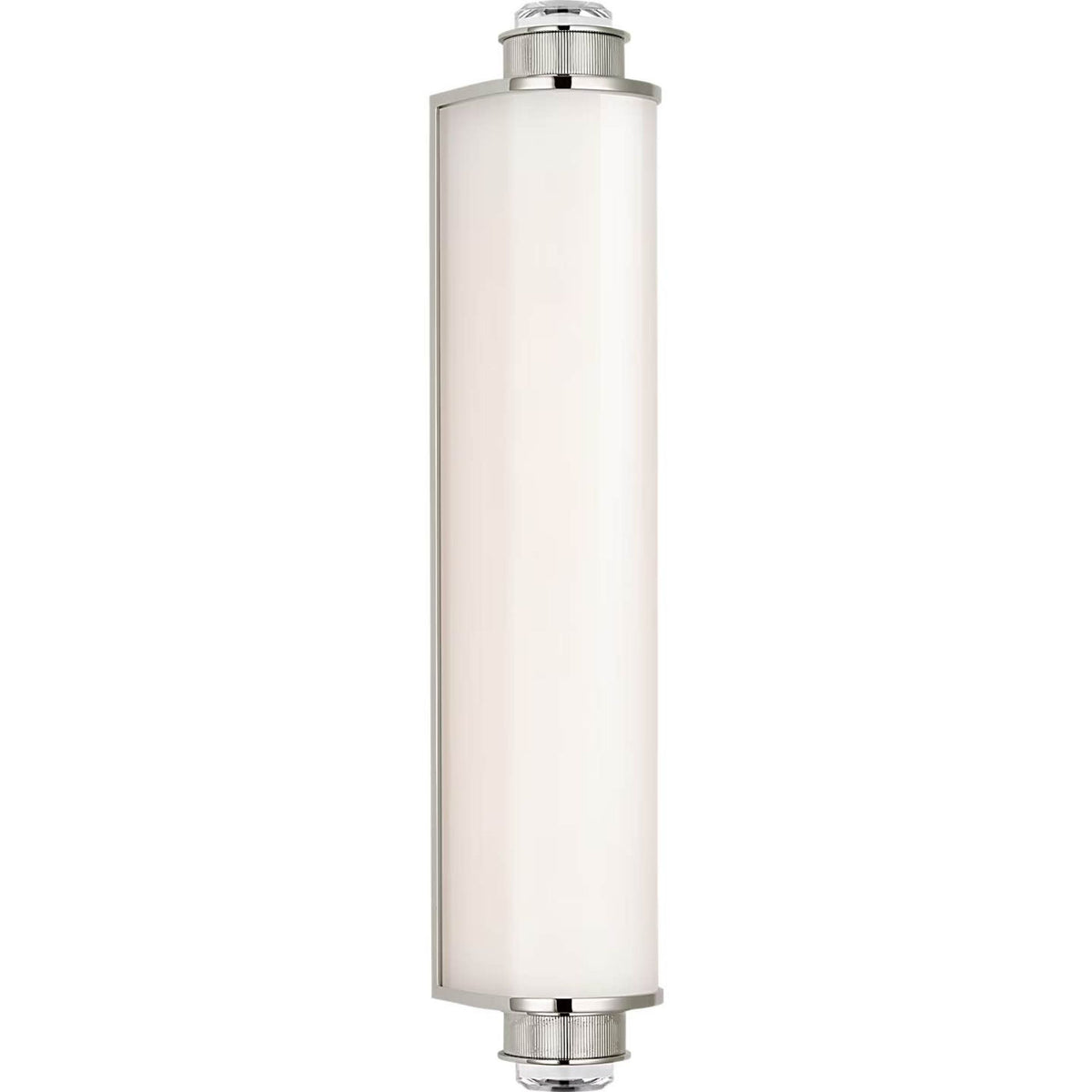 Marie Flanigan Percy 21" Linear Bath Sconce in Polished Nickel with White Glass W3.75" x H20.5" x E4"