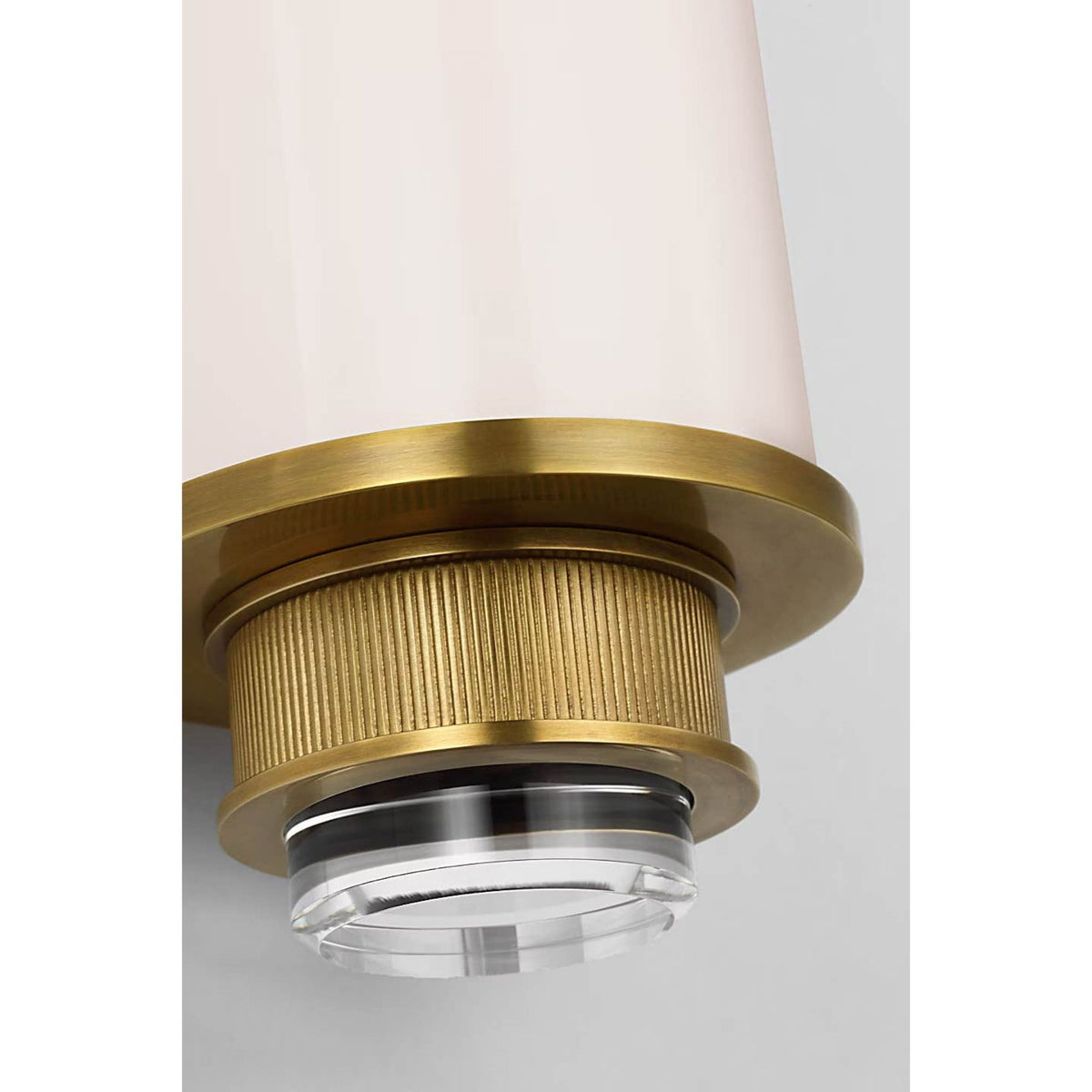 Marie Flanigan Percy 21" Linear Bath Sconce in Soft Brass with White Glass W3.75" x H20.5" x E4"