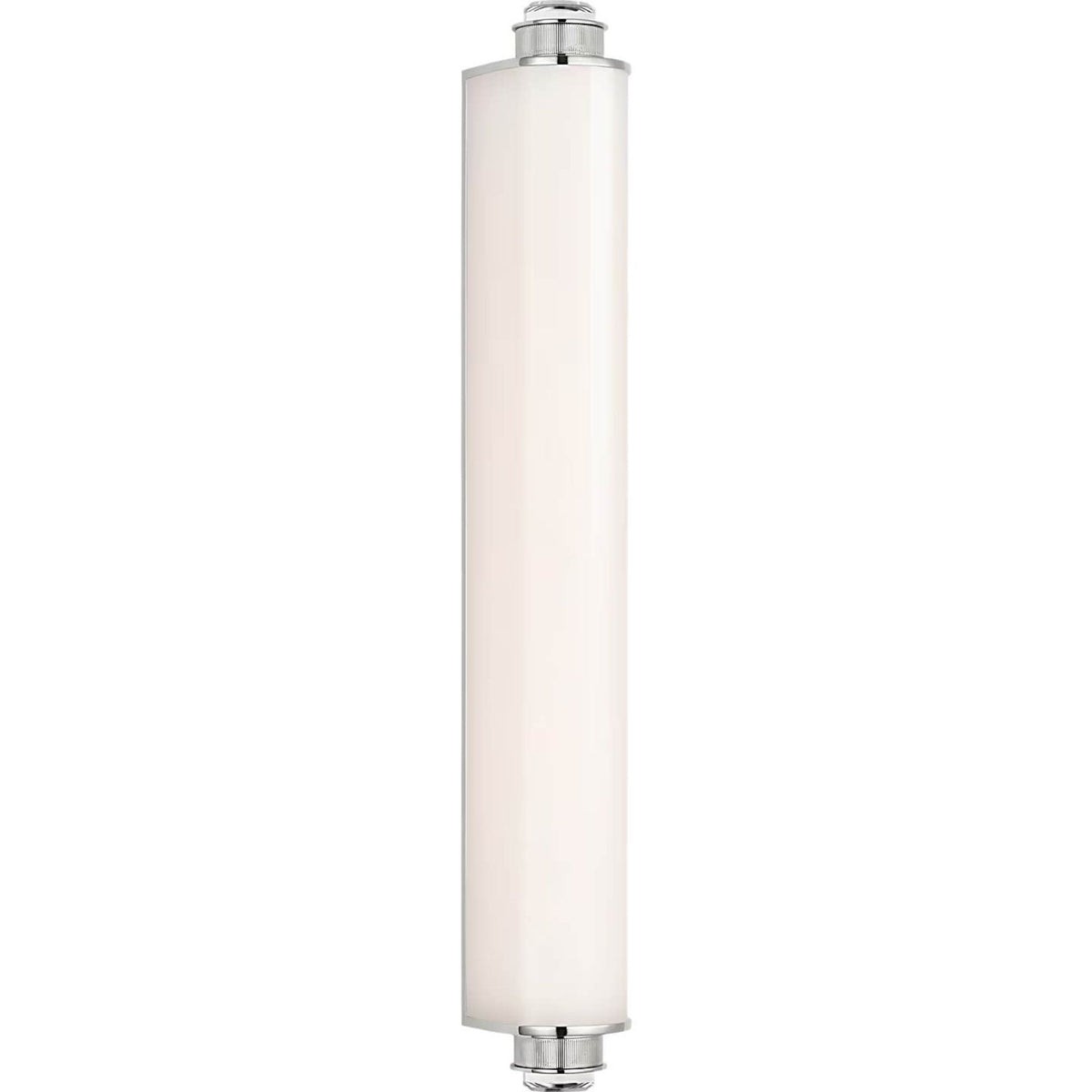 Marie Flanigan Percy 29" Linear Bath Sconce in Polished Nickel with White Glass W3.75" x H28.5" x E4"