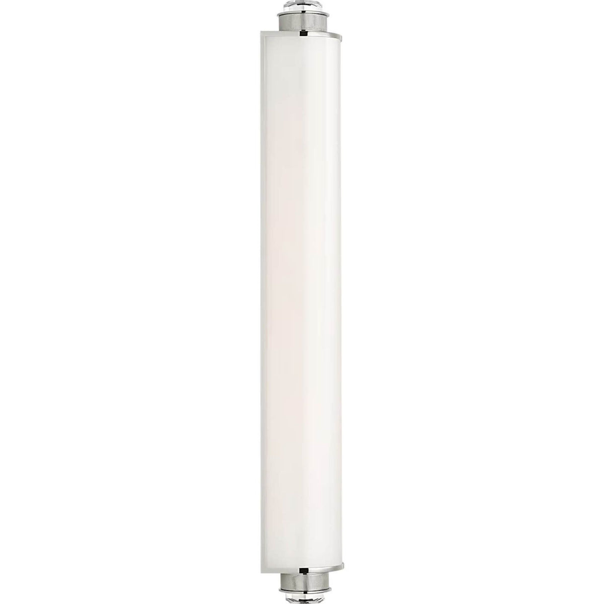 Marie Flanigan Percy 29" Linear Bath Sconce in Polished Nickel with White Glass W3.75" x H28.5" x E4"