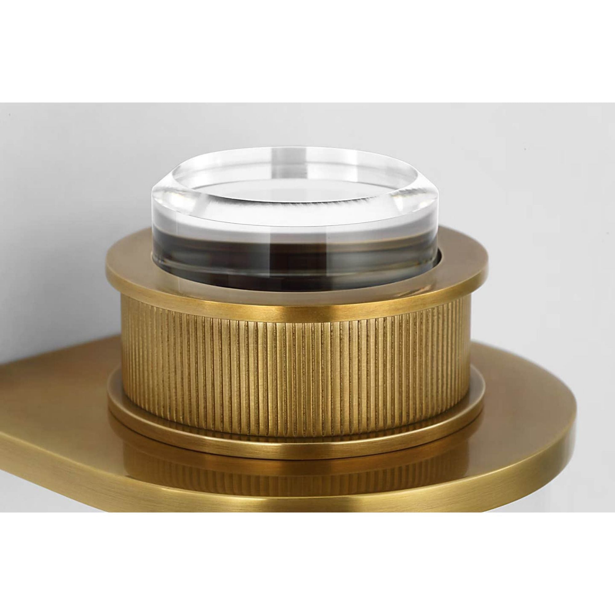 Marie Flanigan Percy 29" Linear Bath Sconce in Soft Brass with White Glass W3.75" x H28.5" x E4"