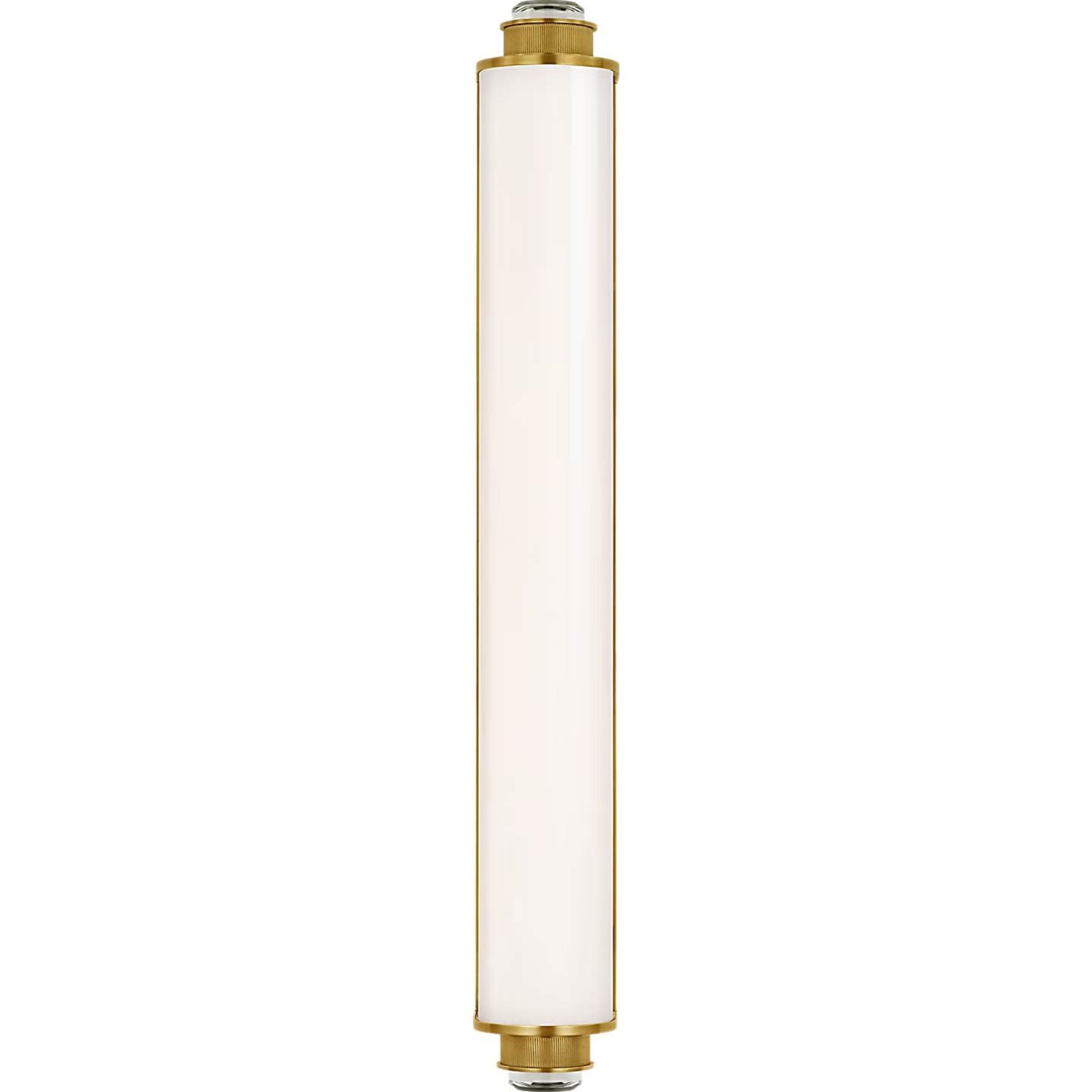 Marie Flanigan Percy 29" Linear Bath Sconce in Soft Brass with White Glass W3.75" x H28.5" x E4"