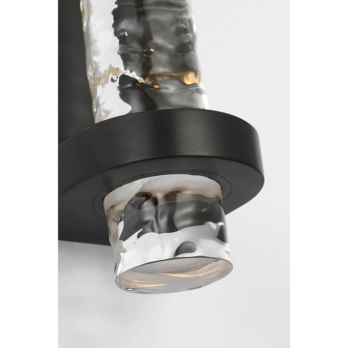 Marie Flanigan Theron 15" Linear Bath Sconce in Bronze and Clear Wavy Glass W3.25" x H15" x E3.75"