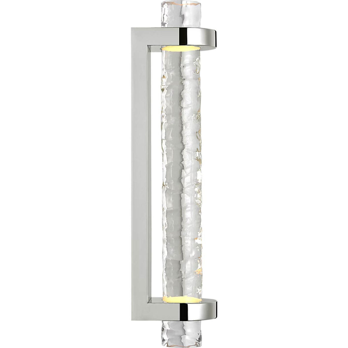Marie Flanigan Theron 15" Linear Bath Sconce in Polished Nickel and Clear Wavy Glass W3.25" x H15" x E3.75"