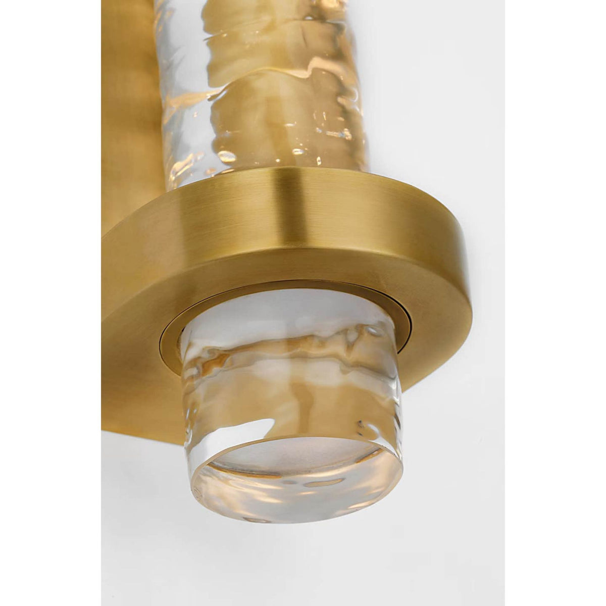 Marie Flanigan Theron 15" Linear Bath Sconce in Soft Brass and Clear Wavy Glass W3.25" x H15" x E3.75"