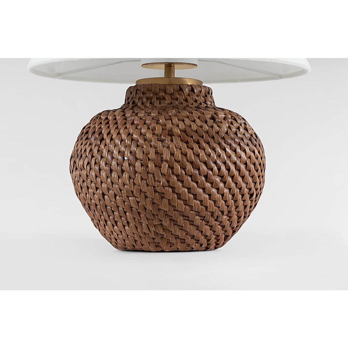 Marie Flanigan Avedon 12" Cordless Accent Lamp in Natural Rattan with Linen Shade W10.5" x H11.75"