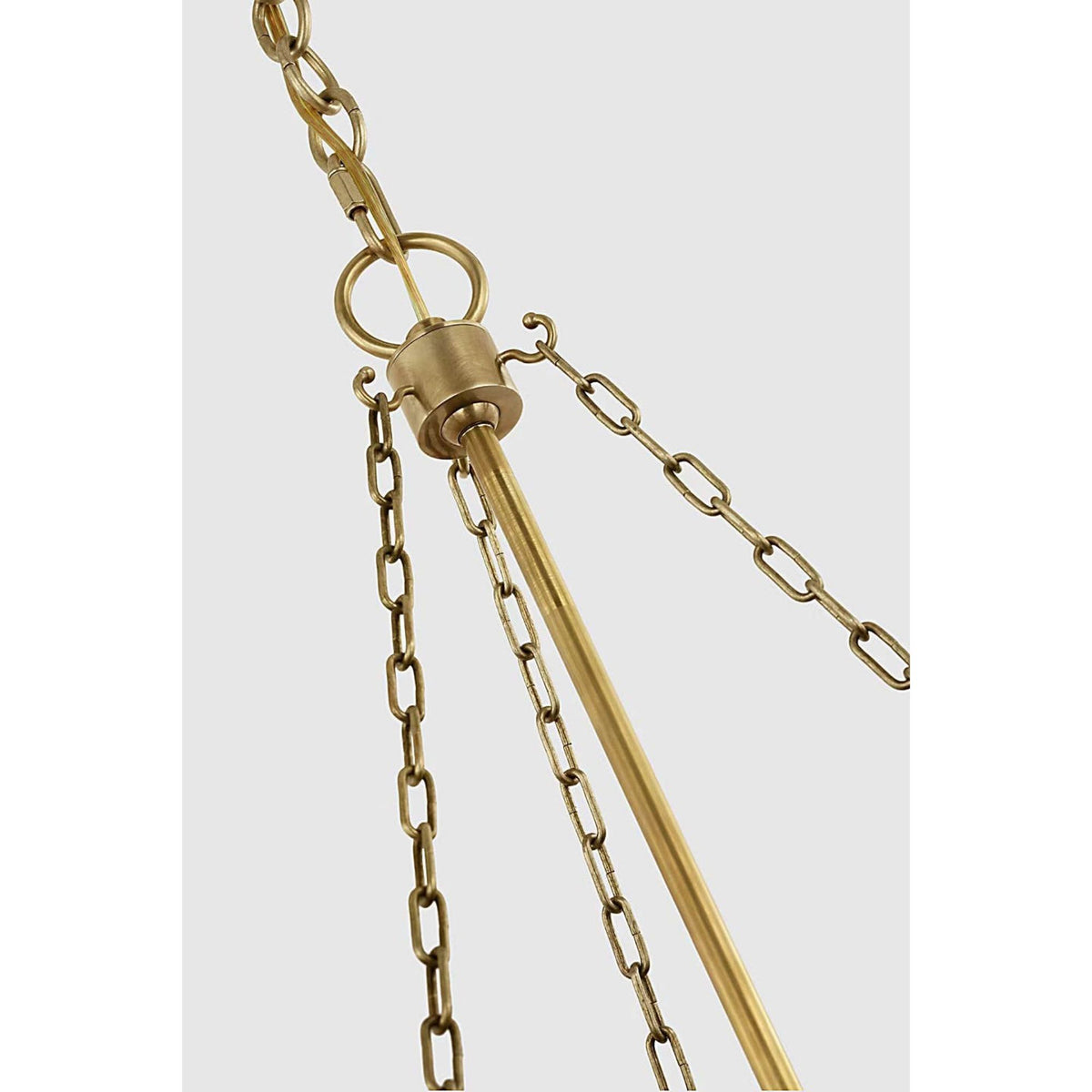 Marie Flanigan Corinne Extra Large Woven Hanging Shade in Soft Brass with Natural Wicker Shade W36.25" x H32.5"