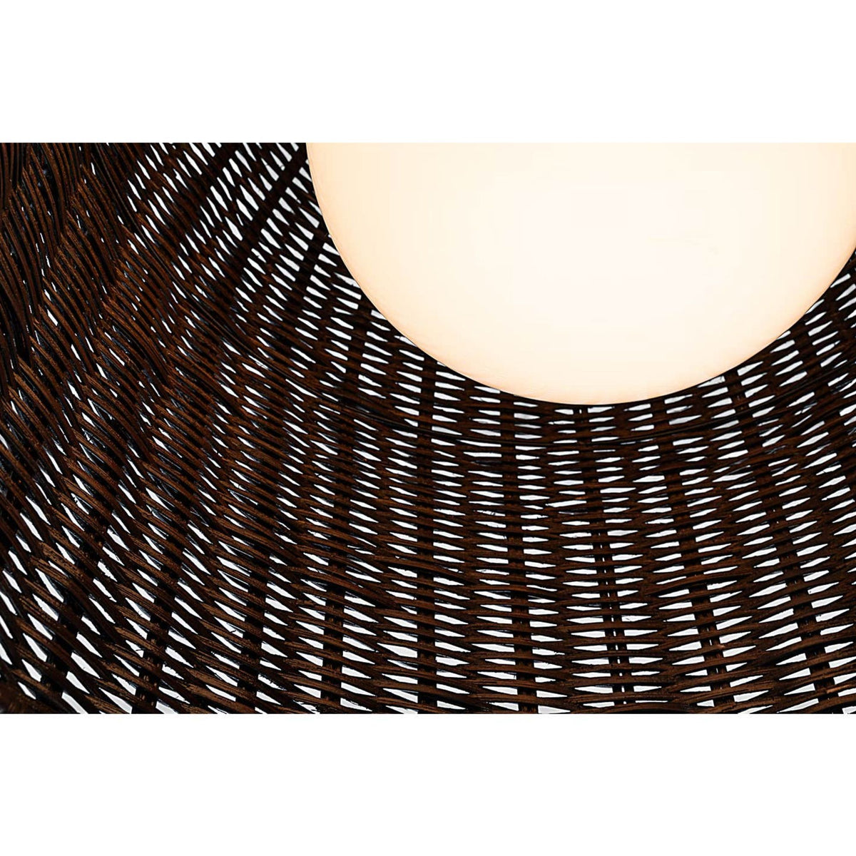 Marie Flanigan Nancy 18" Woven Hanging Shade in Polished Nickel with Natural Wicker Shade W18.75"