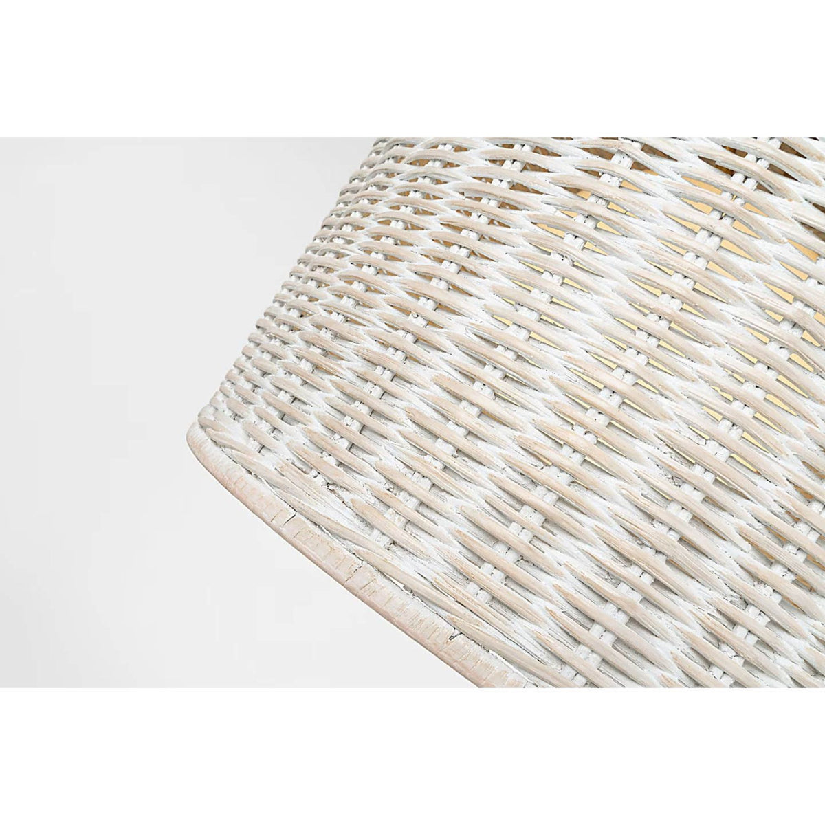 Marie Flanigan Nancy 18" Woven Hanging Shade in Soft Brass with White Wicker Shade W18.75"