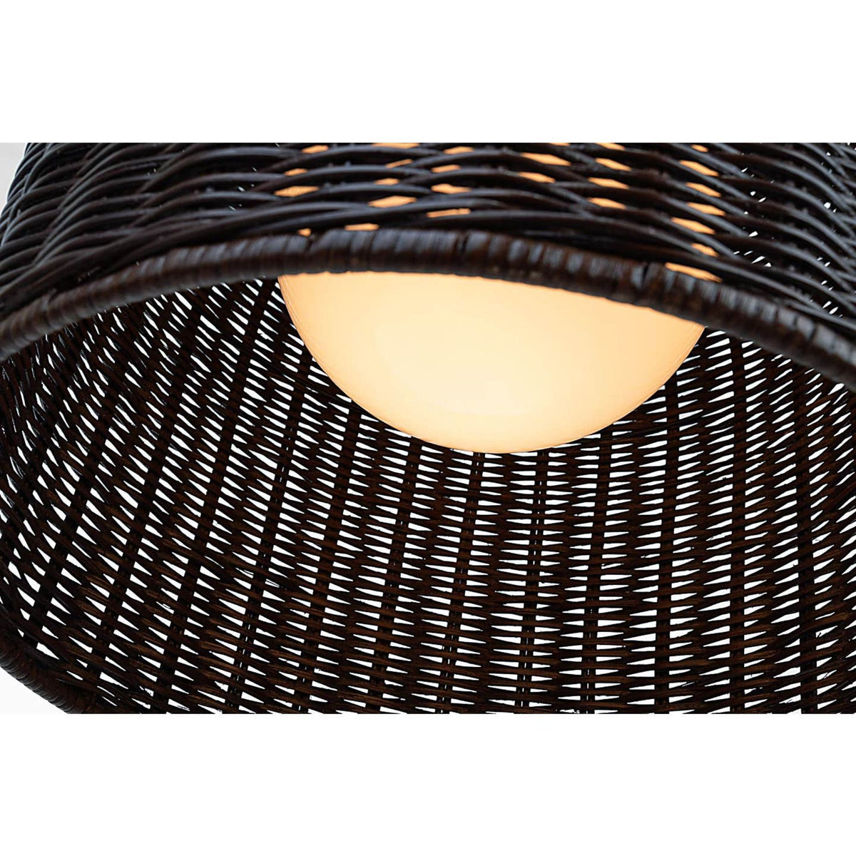 Marie Flanigan Nancy 25" Woven Hanging Shade in Polished Nickel with Natural Wicker Shade W25.25"