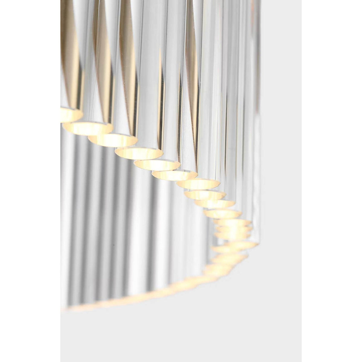 Marie Flanigan Menil 26" Chandelier in Soft Brass with Crystal Rods W26.25" x H23"