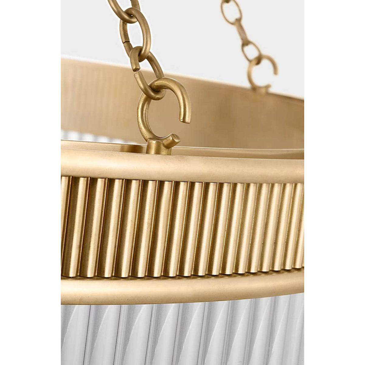 Marie Flanigan Menil 26" Chandelier in Soft Brass with Crystal Rods W26.25" x H23"