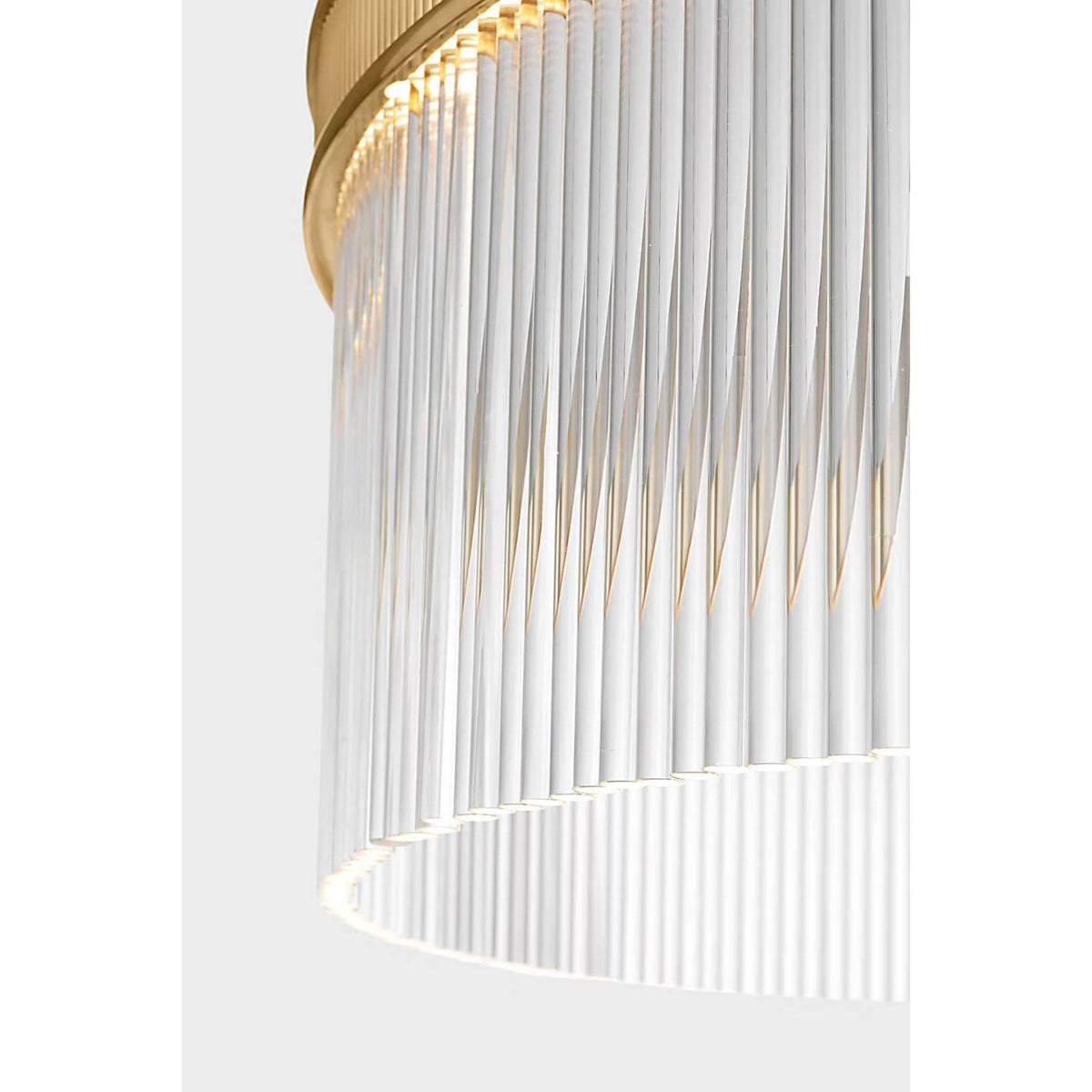 Marie Flanigan Menil 40" Chandelier in Soft Brass with Crystal Rods W40" x H31.25"
