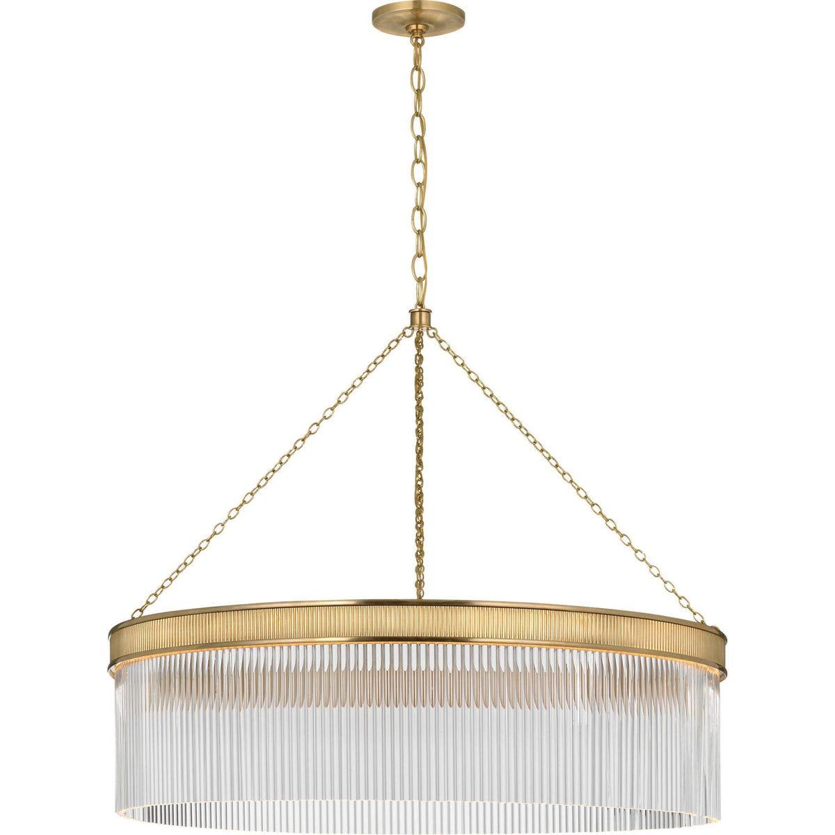 Marie Flanigan Menil 40" Chandelier in Soft Brass with Crystal Rods W40" x H31.25"