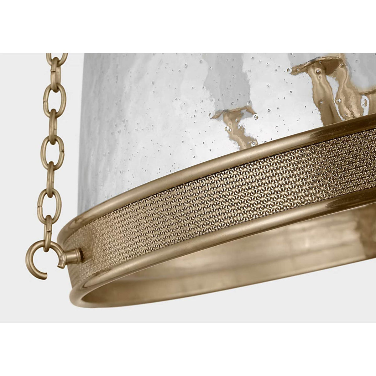 Marie Flanigan Reese 14" Pendant in Soft Brass with Clear Restoration Glass W14" x H28.5"
