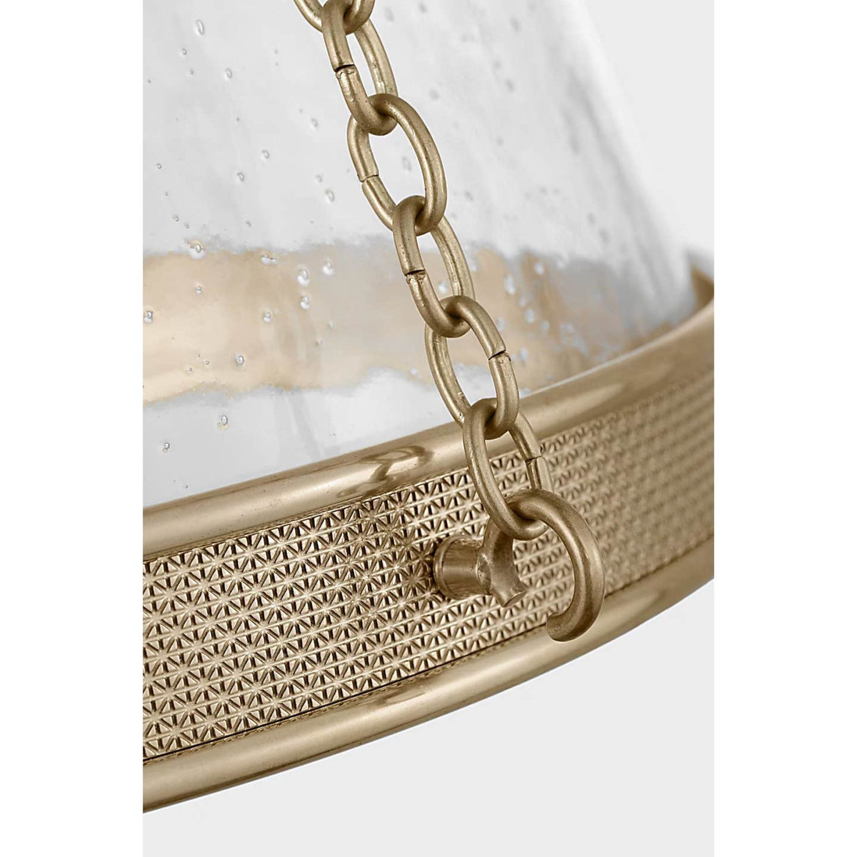 Marie Flanigan Reese 14" Pendant in Soft Brass with Clear Restoration Glass W14" x H28.5"