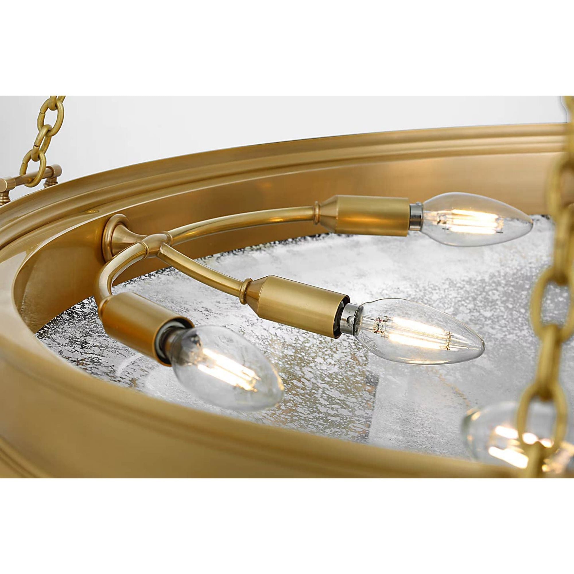 Marie Flanigan Quinn 35" Chandelier in Soft Brass with Antique Mercury Glass W34.75"