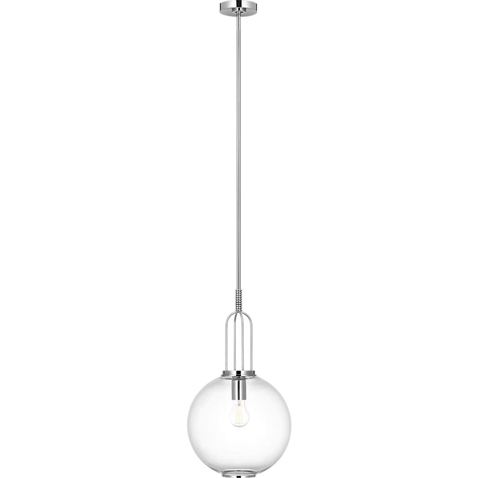 Marie Flanigan Meir 12" Pendant in Polished Nickel with Clear Glass W12"