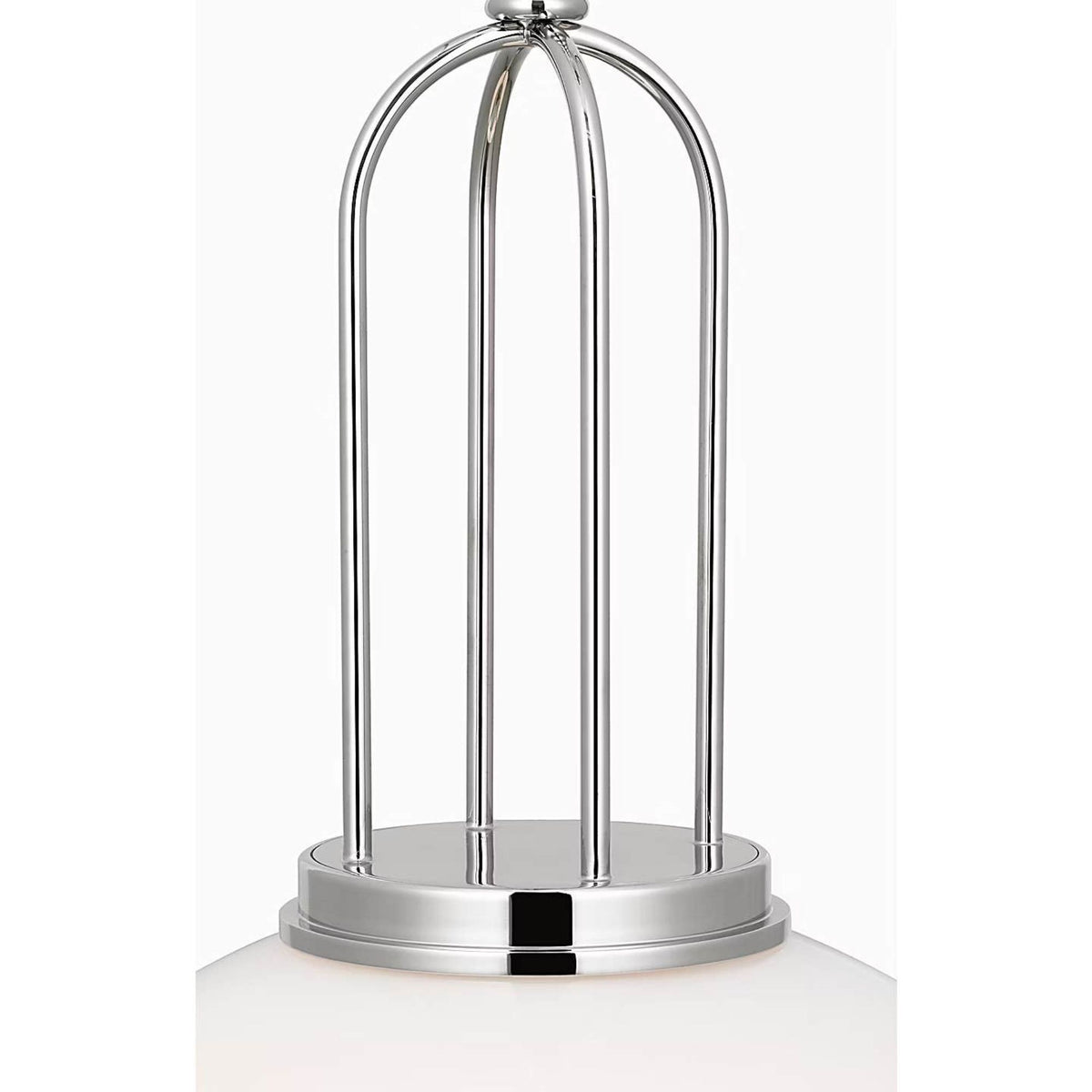 Marie Flanigan Meir 12" Pendant in Polished Nickel with White Glass W12"