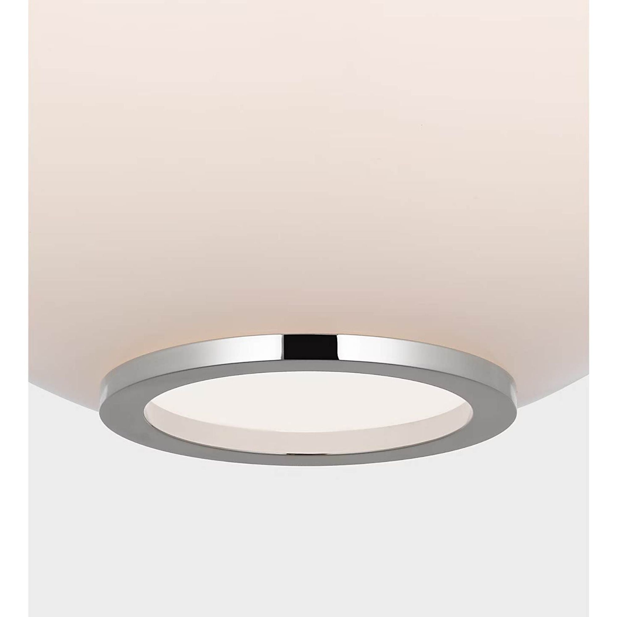 Marie Flanigan Meir 12" Pendant in Polished Nickel with White Glass W12"