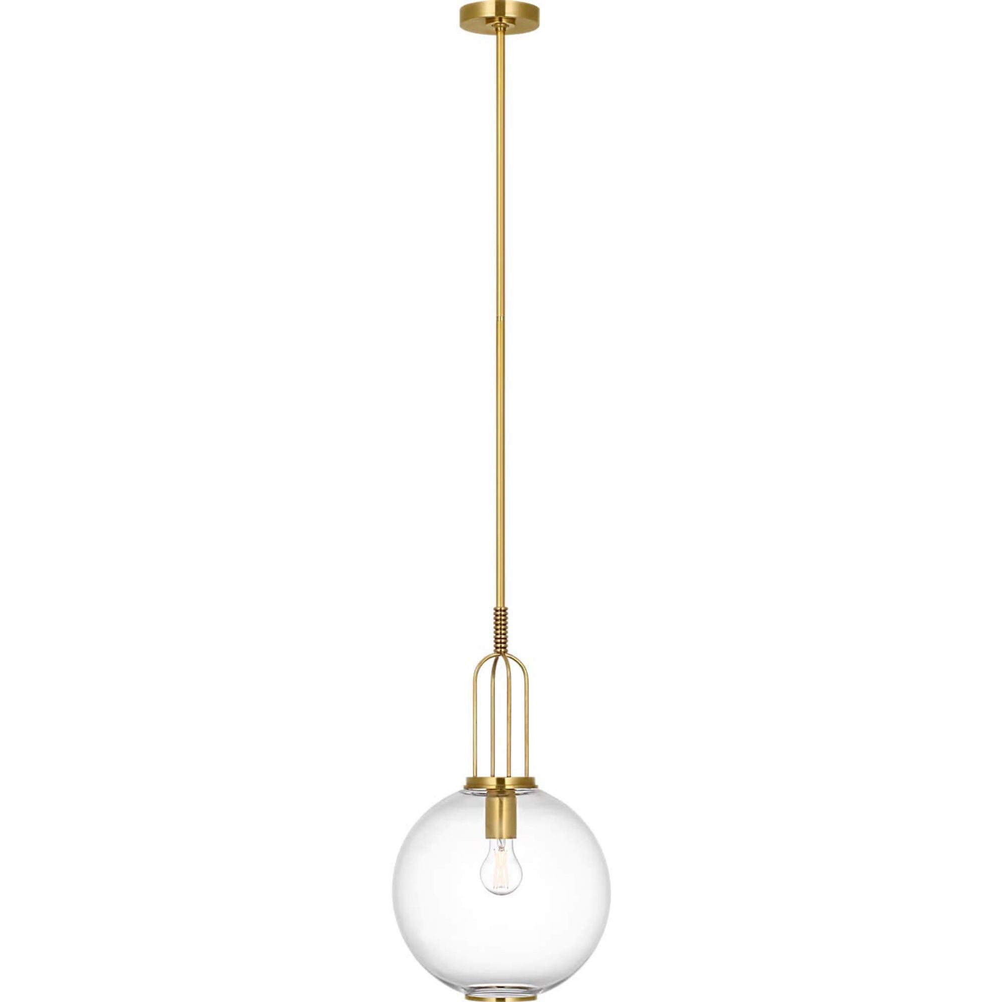 Marie Flanigan Meir 12" Pendant in Soft Brass with Clear Glass W12"