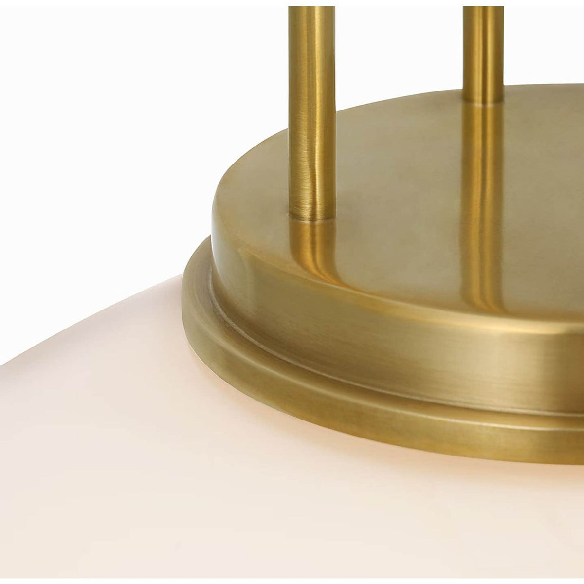 Marie Flanigan Meir 12" Pendant in Soft Brass with White Glass W12"