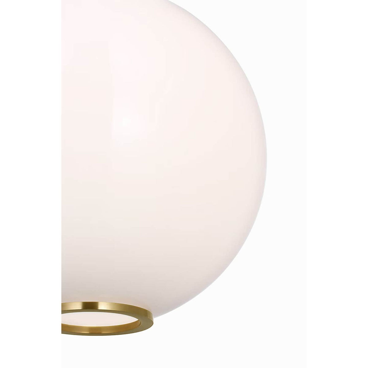 Marie Flanigan Meir 12" Pendant in Soft Brass with White Glass W12"