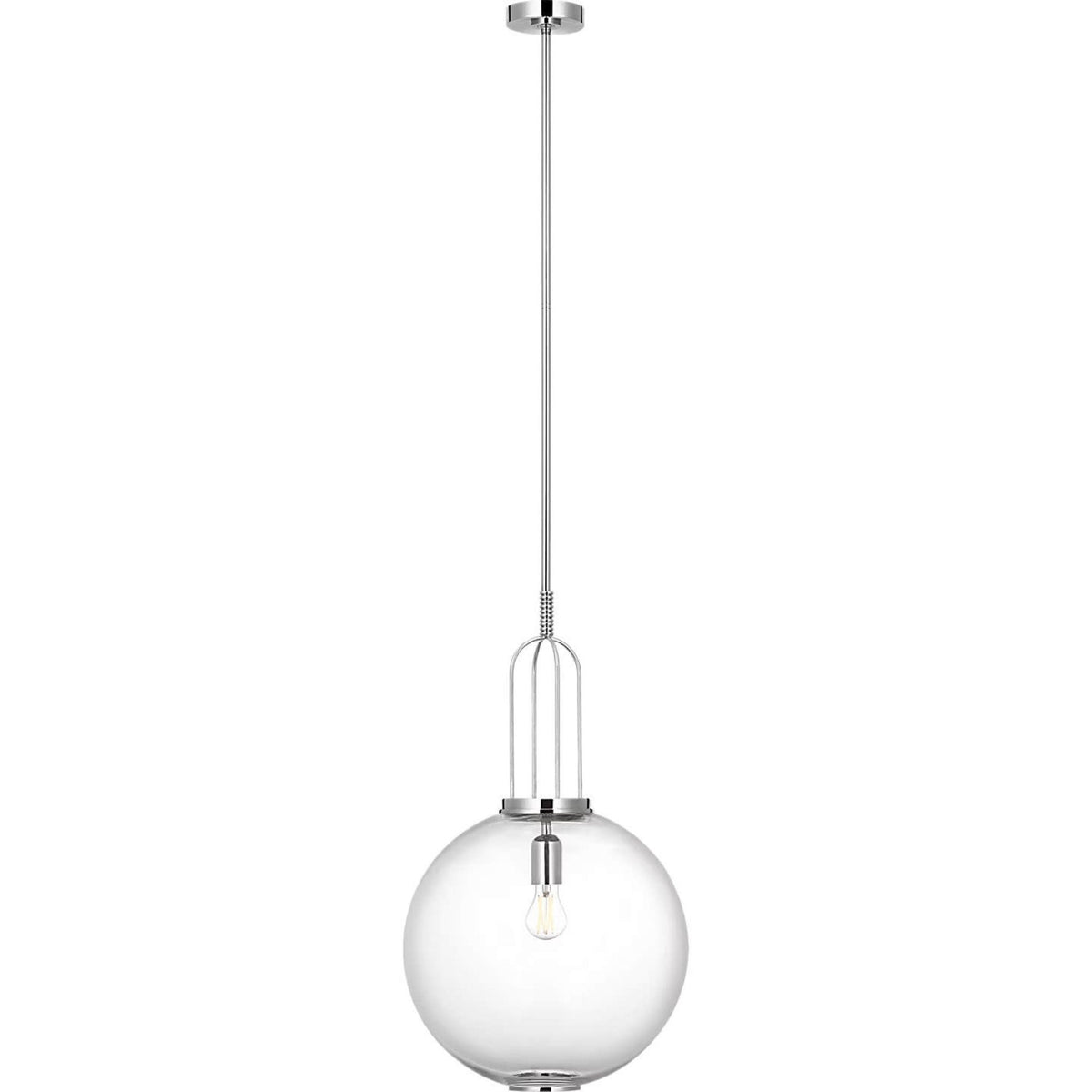 Marie Flanigan Meir 16" Pendant in Polished Nickel with Clear Glass W16"