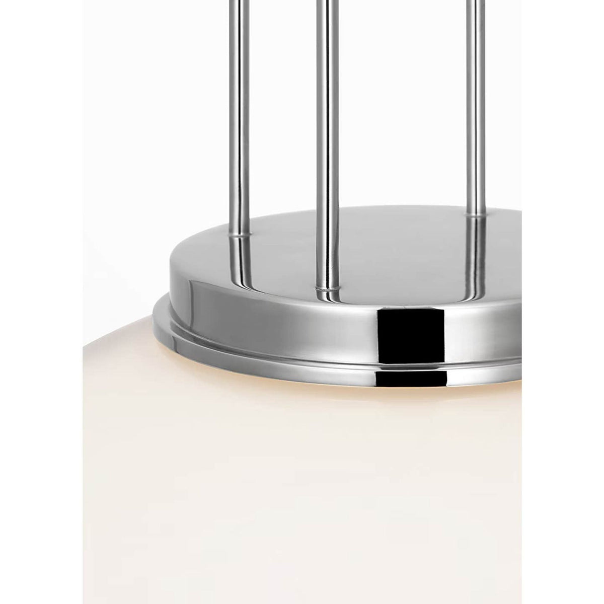 Marie Flanigan Meir 16" Pendant in Polished Nickel with White Glass W16"