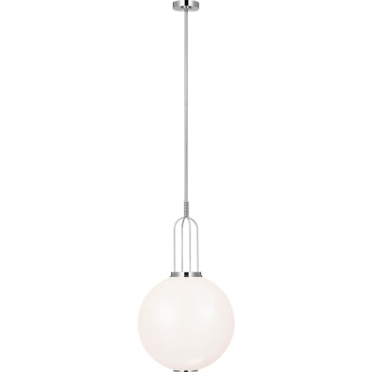 Marie Flanigan Meir 16" Pendant in Polished Nickel with White Glass W16"