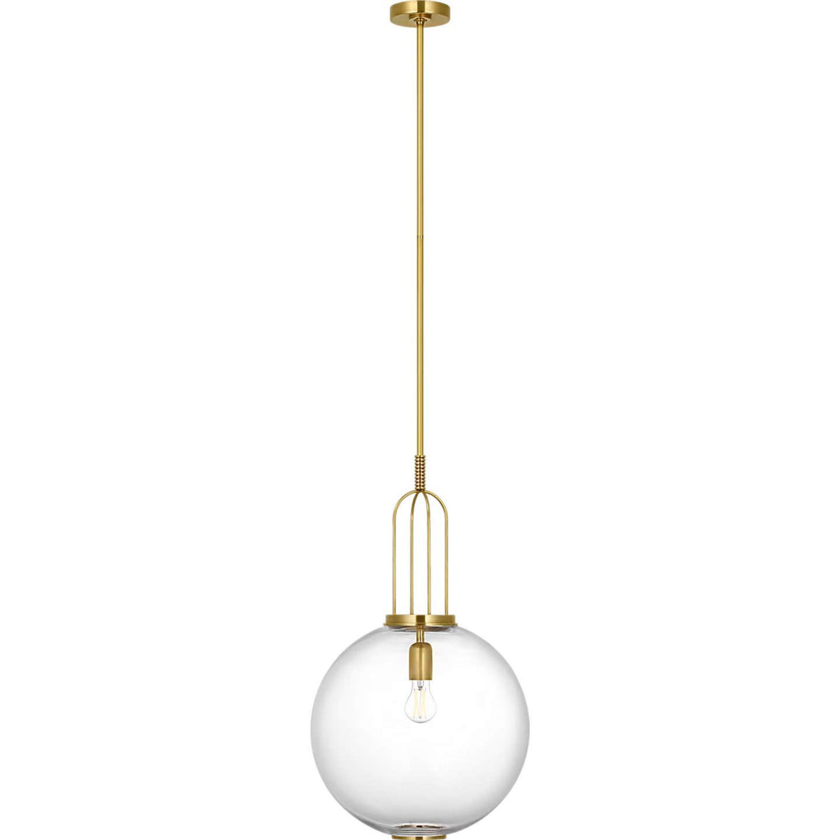 Marie Flanigan Meir 16" Pendant in Soft Brass with Clear Glass W16"